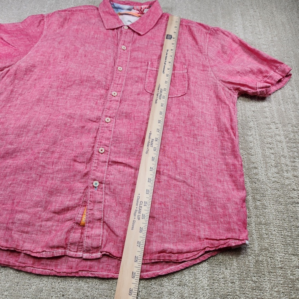 Tommy Bahama Shirt Men XL 100% Linen Button Up Relax Fit Pink Beach Wealth - Picture 6 of 13